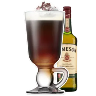 ☘ 604aa7f7 napój, alkohol, kawa, kawa po irlandzku, whisky, Jameson telegram sticker
