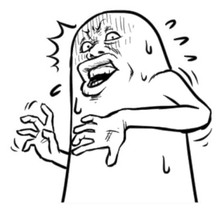 😨 0ecd5b1b nervoso, spaventato, divertente, sciocco, cartone animato, sudato, pazzo telegram sticker