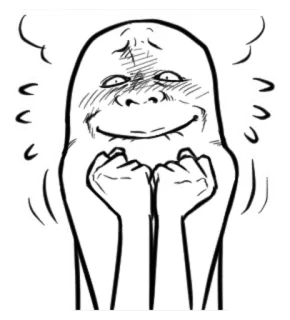 ☺️ 75eec433 Meme, Divertente, Espressione, Eccitato, Cartone animato, Disegno telegram sticker