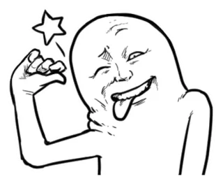 🌠 ec68e0a4 Cartone animato, Divertente, Personaggio, Lingua, Stupido, Faccia, Stella telegram sticker