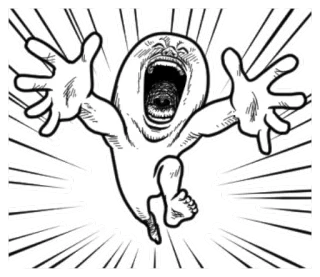 😮 aaa6ea6f krzyczący, potwór, kreskówka, horror, zły, stworzenie, strach, zszokowany telegram sticker