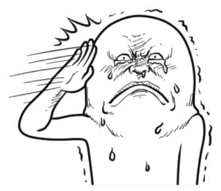 👻 b11ab77d smutny, płaczący, salut, zdenerwowany, szkic, kreskówka, wyczerpany telegram sticker