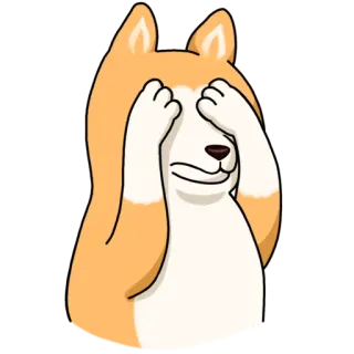 👐 c291cf4b Hund, Shiba Inu, verlegen, Cringe, verstecken, spähen, süß telegram sticker