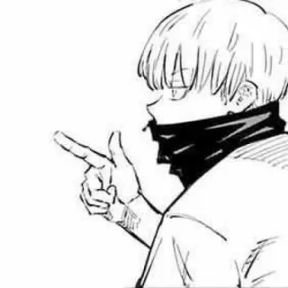 🍣 c2c2b114 Аниме, Манга, Персонаж, Указывает, Монохром telegram sticker