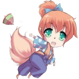 👋 4471d03b อนิเมะ, มังงะ, จิบิ, สุนัขจิ้งจอก, เด็กผู้หญิง, น่ารัก telegram sticker