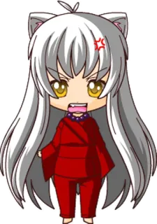 🌝 4a55f80a Inuyasha อนิเมะ, มังงะ, จิบิ, โกรธ, ตัวละคร telegram sticker