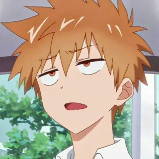 🔰 2afe4fd4 アニメ, カートゥーン, マンガ, キャラクター, 表情, オレンジ髪, 退屈, 疲れた telegram sticker