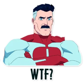 🤨 062db3c3 Omni-Man Invincible WTF? cartoon, omni-man, invincible, superhero, villain, tv show telegram sticker