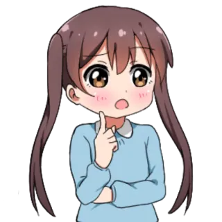 🤔 76c52b9b Аниме, Девушка, Думает, Милый, Мультфильм whatsapp sticker