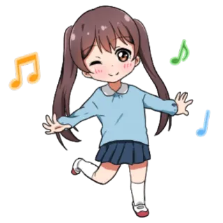 🎼 bcfaf3ab Аниме, Чиби, Каваий, Музыка, Милые, Мультфильм, Танцы whatsapp sticker