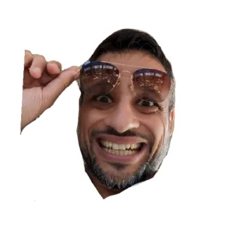 😁 52b79bfd 男人, 太阳镜, 搞笑, 肖像, 脸, 人 telegram sticker