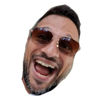 🤣 fdee6435 男人, 脸, 太阳镜, 肖像, 头像, 微笑, 表情 telegram sticker