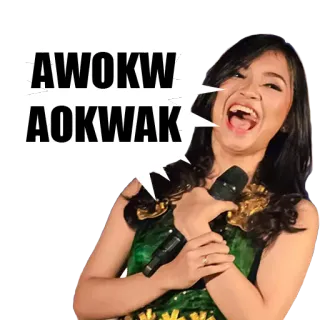 😂 433a0bea AWOKW
AWOKWAK laughing, woman, microphone, singer, expression, joy whatsapp sticker