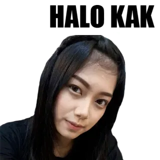 🙋 793cce8e HALO KAK halo kak, greeting, woman, indonesian whatsapp sticker