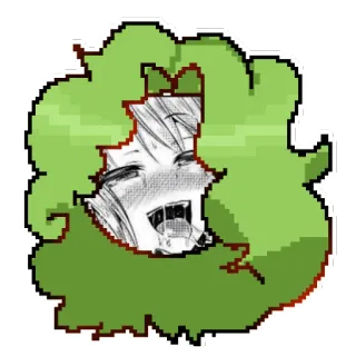 🤭 66d02575 Anime, Manga, Kreskówka, Dziewczyna, Wyraz, Pixel art telegram sticker