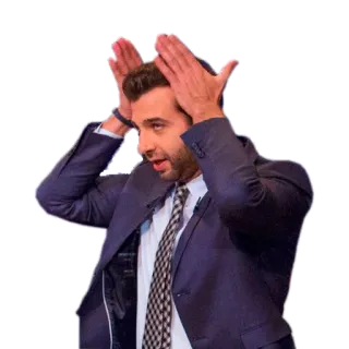 🐰 22be4d74 hombre, traje, confundido, gesto, expresión whatsapp sticker