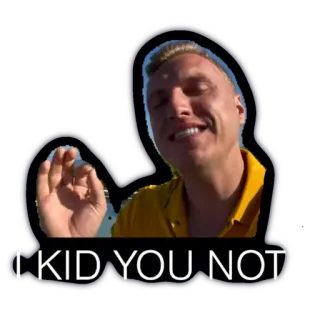 ❤️ 5e259232 I KID YOU NOT uomo, biondo, non sto scherzando, espressione, sarcasmo telegram sticker