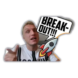 😘 8884a6b6 BREAK-OUT!!! razzo, fuga, fumetto, uomo, lancio telegram sticker