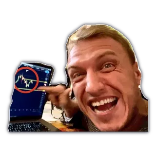 🙏 908eac1a uomo, computer, schermo, grafico, dito, bionda, portatile, finanza telegram sticker