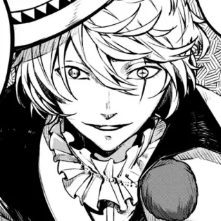 🙂 f8b688b2 Nikolai Gogol Bungou Stray Dogs Аниме, Манга, Злодей, Клоун, Психопат whatsapp sticker