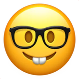 🤓 1fa9a538 Emoji, Nerd, Lunettes, Sourire, Dents, Geek whatsapp sticker