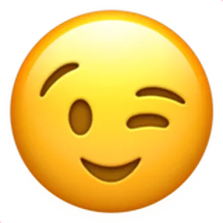 😉 5dbd5c57 Emoji, Clin d'oeil, Jaune, Sourire, Visage whatsapp sticker