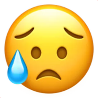 😥 6144cabe Emoji, Triste, Larme, Pleurs, Contrarié whatsapp sticker