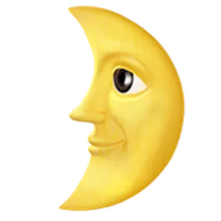 🌛 868c03e7 lune, visage, emoji, jaune, croissant whatsapp sticker