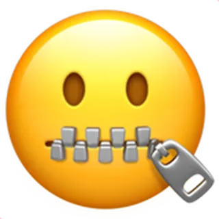 🤐 d823864b Émoji, Fermeture éclair bouche, Lèvres scellées, Silencieux, Muet whatsapp sticker