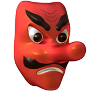 👺 dc0c56b2 Masque, Tengu, Japonais, Rouge, Long nez whatsapp sticker