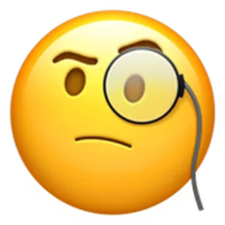 🧐 df1dd799 Emoji, Monocle, Intelligent, Réflexion, Méditation whatsapp sticker