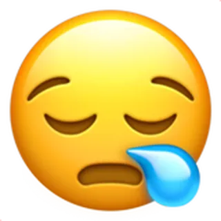 😪 e1057ec0 Emoji, Triste, Larme, Pleurs whatsapp sticker