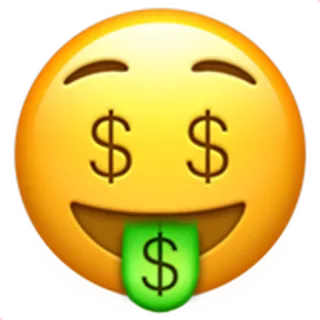 🤑 f6871eed emoji, argent, dollar, richesse, riche whatsapp sticker