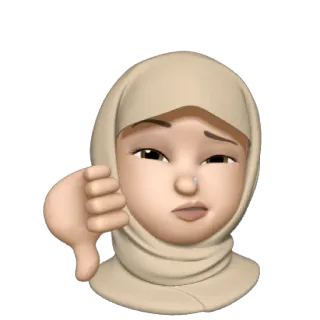 👎 30f12b58 Không thích, Ghét, Emoji, Phụ nữ, Hijab, Tiêu cực, Không đồng ý telegram sticker