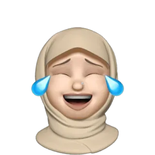 😂 7d6d04bf Emoji, Khóc, Cười, Khăn trùm đầu, Phụ nữ, Đạo Hồi, Khóc telegram sticker