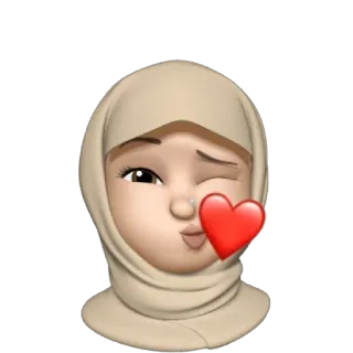 😘 97f5947c biểu tượng cảm xúc, phụ nữ, khăn trùm đầu, nháy mắt, tình yêu, trái tim, nụ hôn, người Hồi giáo, hijab telegram sticker