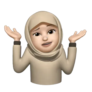 🤷 e63d7ca6 Emoji, Ảnh đại diện, Cô gái, Phụ nữ, Khăn trùm đầu hijab, Nhún vai, Biểu cảm telegram sticker