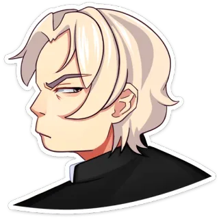 😡 52d11ebf Anime-Stil, Charakter, blonde Haare, Seitenprofil, Sticker whatsapp sticker