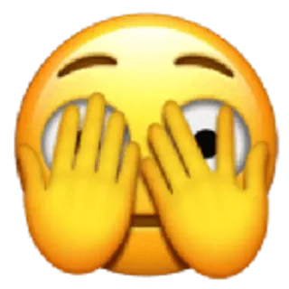 🫣 c899261e Emoji, Faccia, Occhi, Mani, Sbirciare, Timido, Nascondino telegram sticker