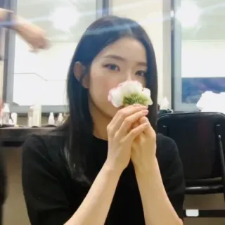 🌷 26dba1fb Frau, Blume, Porträt, Person, Schönheit, Koreanisch telegram sticker