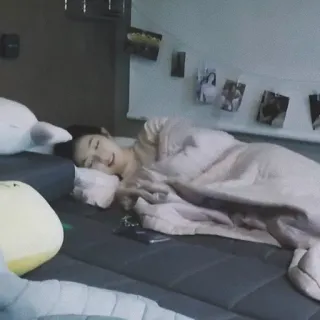 😴 7fcb1f9b Schlaf, schlafen, Bett, Schlafzimmer, drinnen, Person, faul telegram sticker