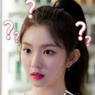 ❓ 97d3e0db Fragezeichen, verwirrt, denken, Gesicht, Frau, Unsicherheit telegram sticker