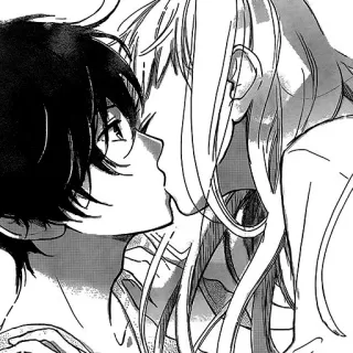 😚 fd00ca82 baiser, romance, amour, couple, animé, manga telegram sticker