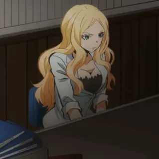 🌙 3342f58a Irina Jelavić Assassination Classroom anime, Irina Jelavić, loira, mulher telegram sticker