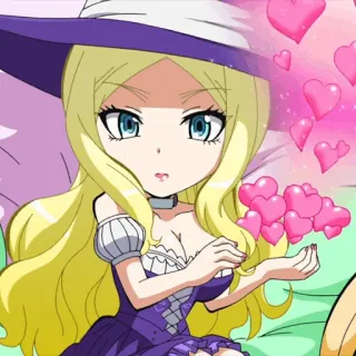 🌙 3a7958c0 Irina Jelavić Assassination Classroom anime, desenho animado, bruxa, magia, corações, fofo, loira, irina jelavic telegram sticker
