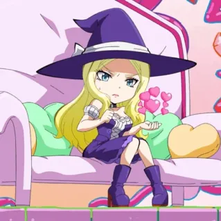🌙 60861993 bruxa, magia, desenho animado, corações, fantasia, mulher telegram sticker