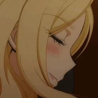 🌙 7b4f6238 Anime, Mulher, Cabelo Loiro, Triste, Ilustração telegram sticker