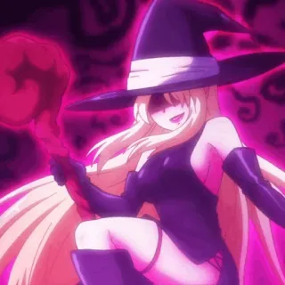 🌙 7d38aa33 bruxa, magia, anime, fantasia, halloween telegram sticker