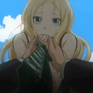 🌙 871f9ee8 anime, loira, triste telegram sticker