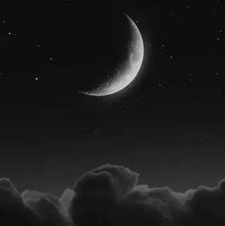 🌙 9fc76c14 lua, noite, estrelas, nuvens, céu, crescente telegram sticker